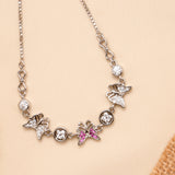 pink with white Heart blossom Silver Bracelet