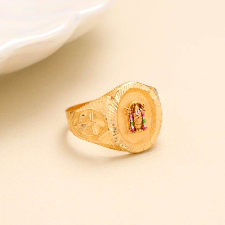 Divine Tirupati Balaji Idol Gold Ring