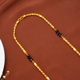 Minimal Mangal Sutra Black Beads Gold Chain