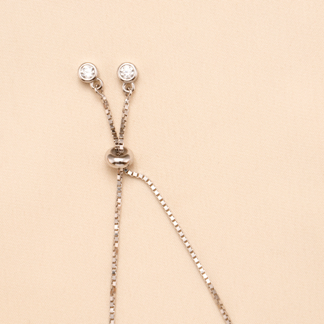 pink with white Heart blossom Silver Bracelet