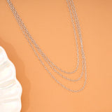 Triple Layer Spiral Link Silver Chain
