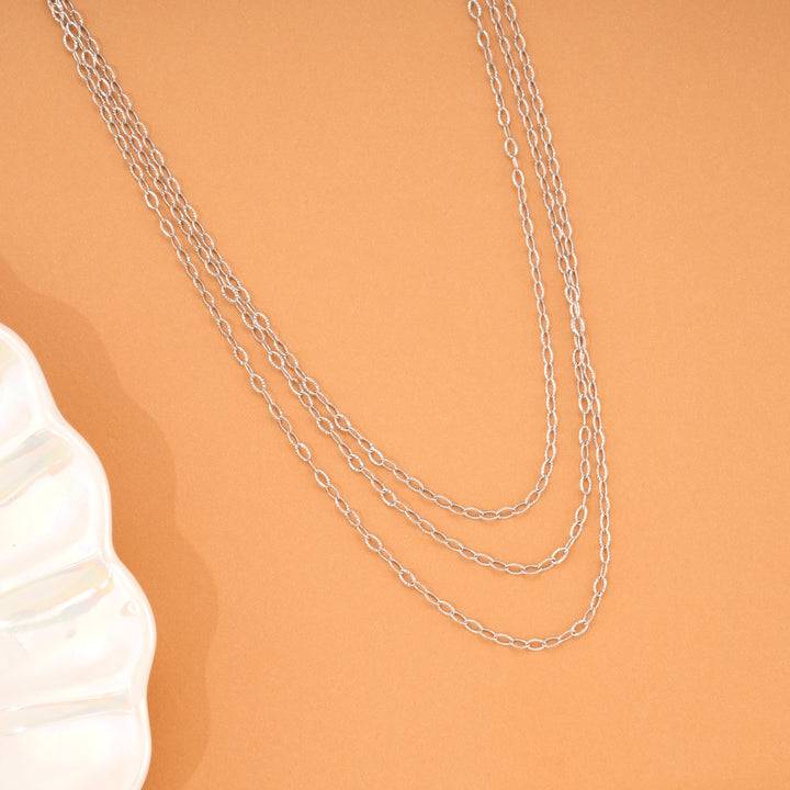 Triple Layer Spiral Link Silver Chain