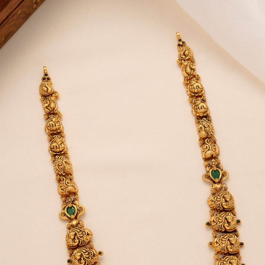 Leaf Design Lakshmi Golden Drop Haram