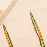 Emerald Layer Lakshmi Drop Necklace Set