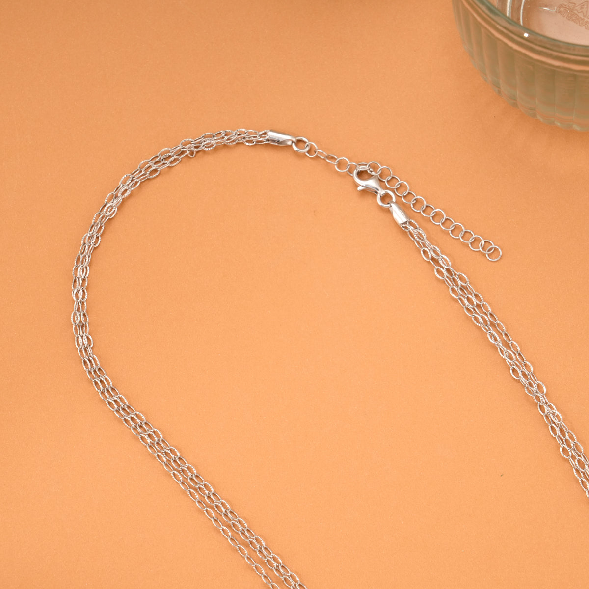 Triple Layer Spiral Link Silver Chain