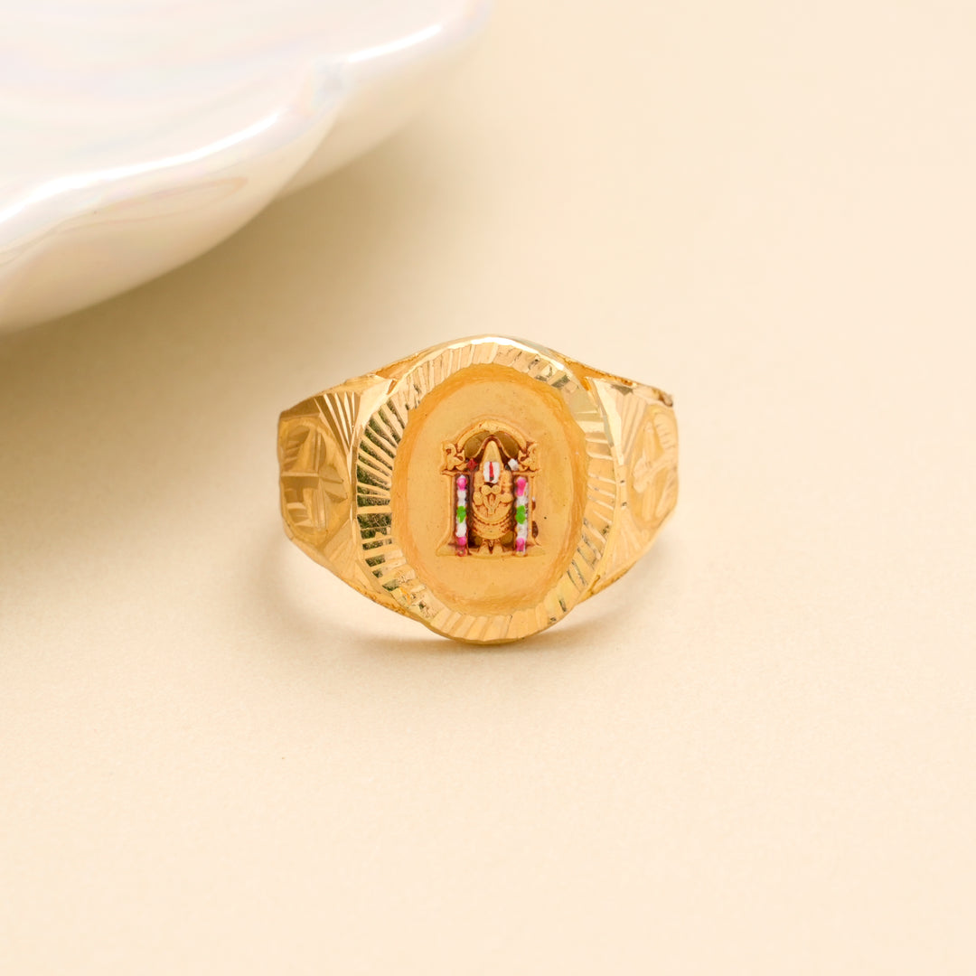 Divine Tirupati Balaji Idol Gold Ring