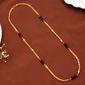 Minimal Mangal Sutra Black Beads Gold Chain