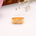Elegant White Stone Casting Golden Ring