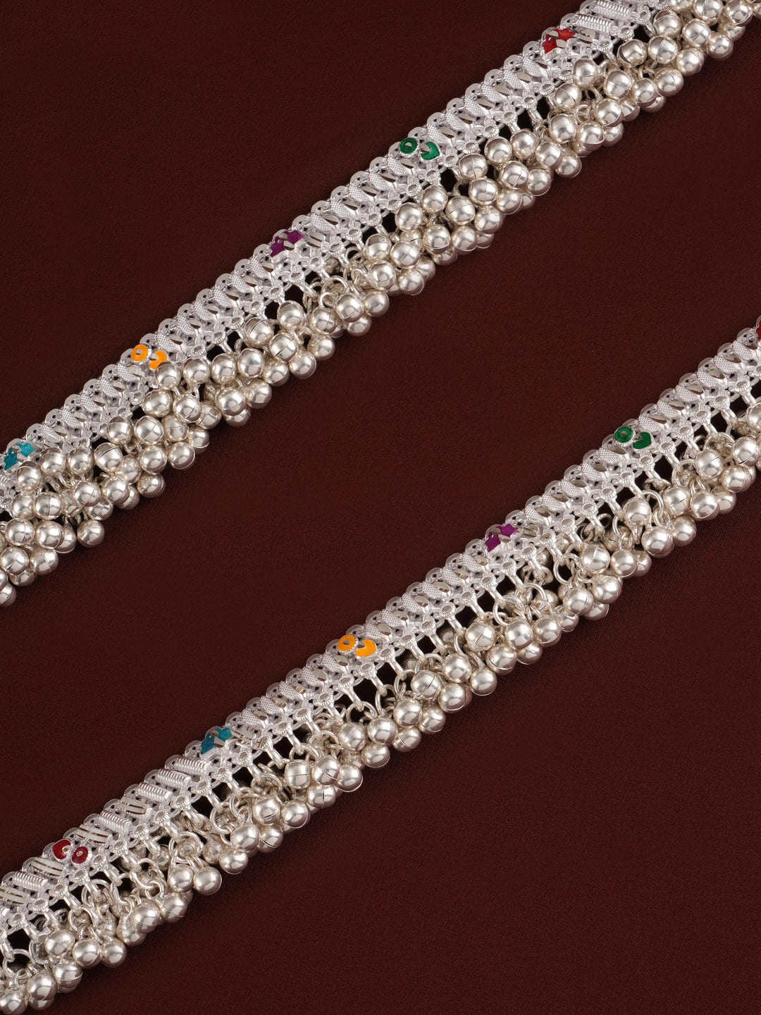 Traditional Simple Bridal Ghungroo Silver Anklet