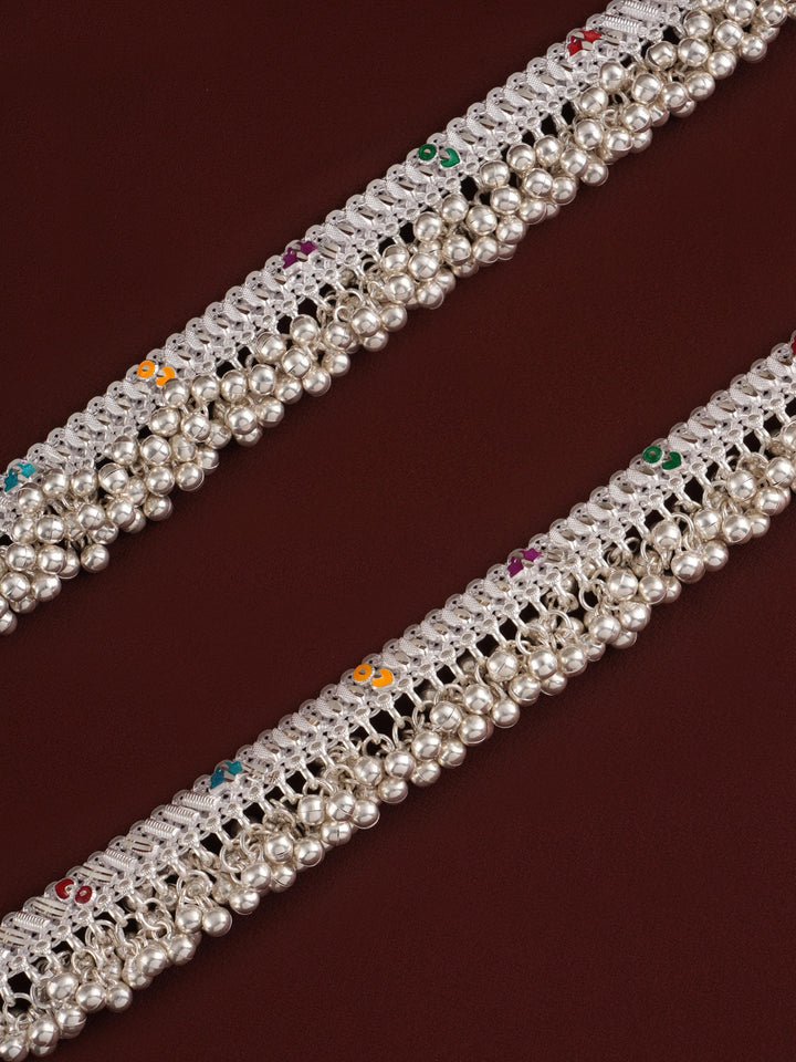 Traditional Simple Bridal Ghungroo Silver Anklet