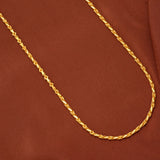 Twisted Link Rope with Wheat Design Gold Chain