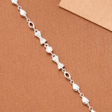 Elegant Bow Design Stone Silver Women’s Bracelet