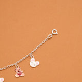 Teddy Bear and Mouse Silver Baby Bracelet