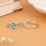 Bold Colorful Feather Silver Toe Ring