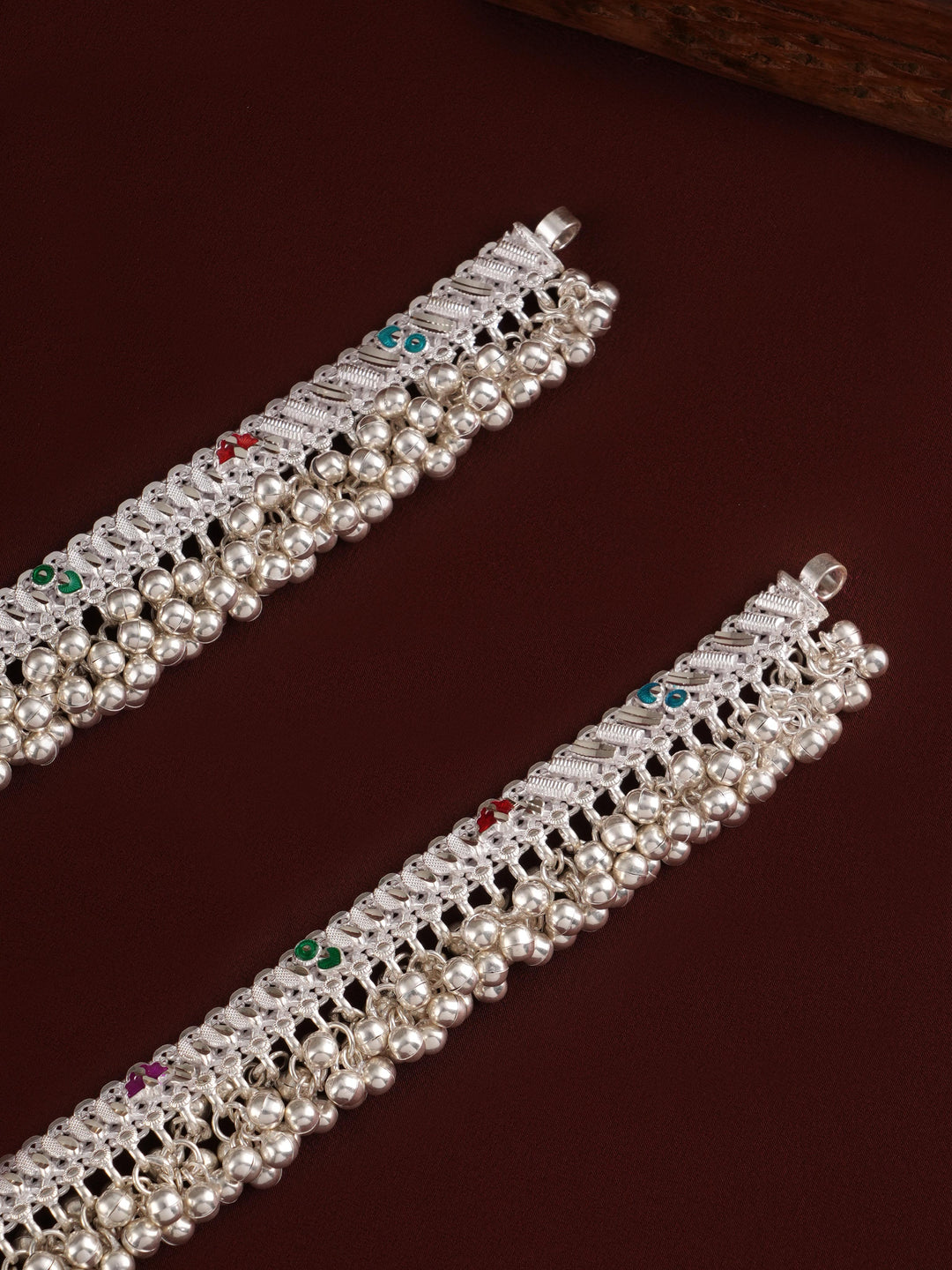 Traditional Simple Bridal Ghungroo Silver Anklet