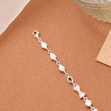 Elegant Bow Design Stone Silver Women’s Bracelet