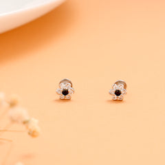 Daisy White Stone with Blue Stone Silver Stud