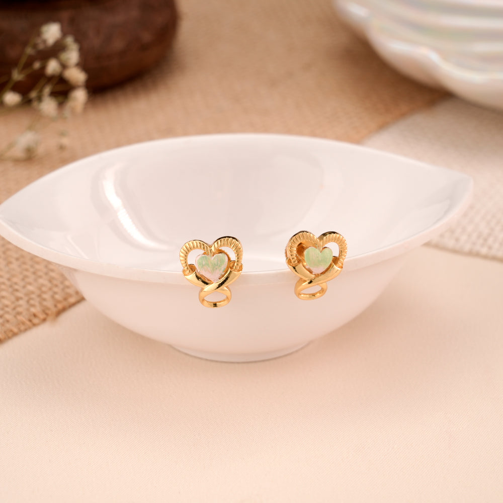 Heart Shape Infinity Casting Golden Stud