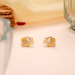 Sophisticated Dual Tone Gold Butterfly Stud