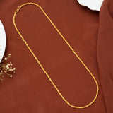 Twisted Link Rope with Wheat Design Gold Chain