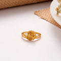 Blooming Rose Flower Golden Ring