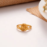 Blooming Rose Flower Golden Ring