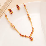 Ruby Heart Bridal Necklace Set