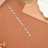 Elegant Bow Design Stone Silver Women’s Bracelet
