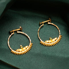 Traditional Stone Work Hoop Earrings