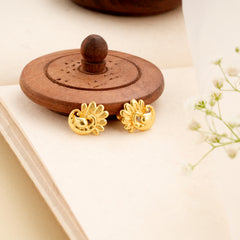 Golden Peacock Design Stud