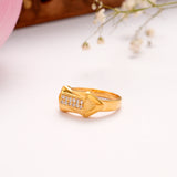 Regal Rectangular Casting Golden Ring