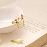 Cute Charm Flower Heart Design Golden Earring