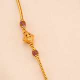 Ruby Beads Golden Lakshmi Mugappu Chain