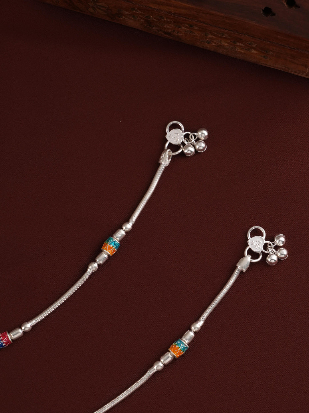 Oxidized Bombay Ball Type Silver Anklet