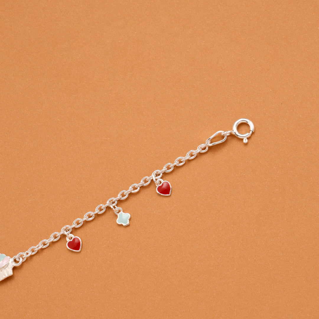 Ice Cream Cup Cake Charm Silver Baby Bracelet