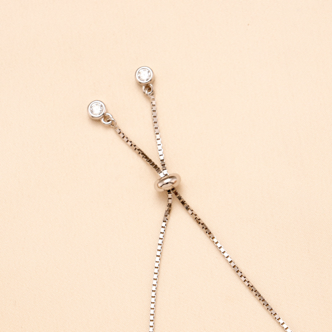 Chick Star White and Pink Heart Silver Bracelet