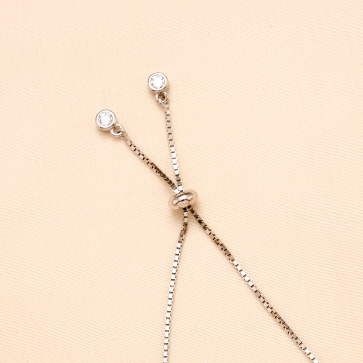 Chick Star White and Pink Heart Silver Bracelet