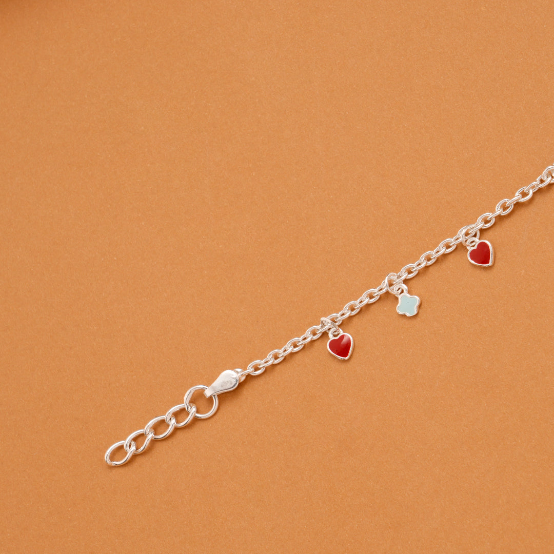 Ice Cream Cup Cake Charm Silver Baby Bracelet