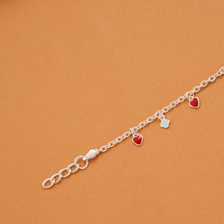 Ice Cream Cup Cake Charm Silver Baby Bracelet