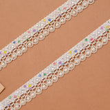 Stylish Enamel Detail Fringe Silver Anklet