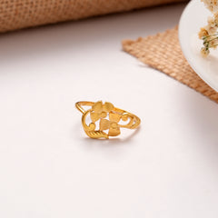 Whimsical Floral Golden Ring