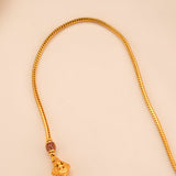 Ruby Beads Golden Lakshmi Mugappu Chain