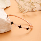 Four Leaf Clover Silver Rose Gold Bracelet