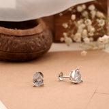 Pear Cut Silver Stud