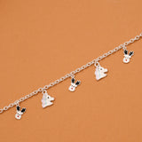 Tiny Unicorn and Reindeer Silver Kids Bracelet