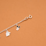 Tiny Unicorn and Reindeer Silver Kids Bracelet