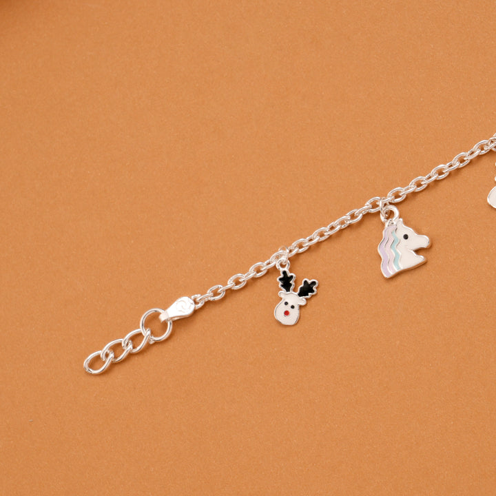 Tiny Unicorn and Reindeer Silver Kids Bracelet