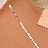 Square-Shaped Stone Cluster Silver Women’s Bracelet
