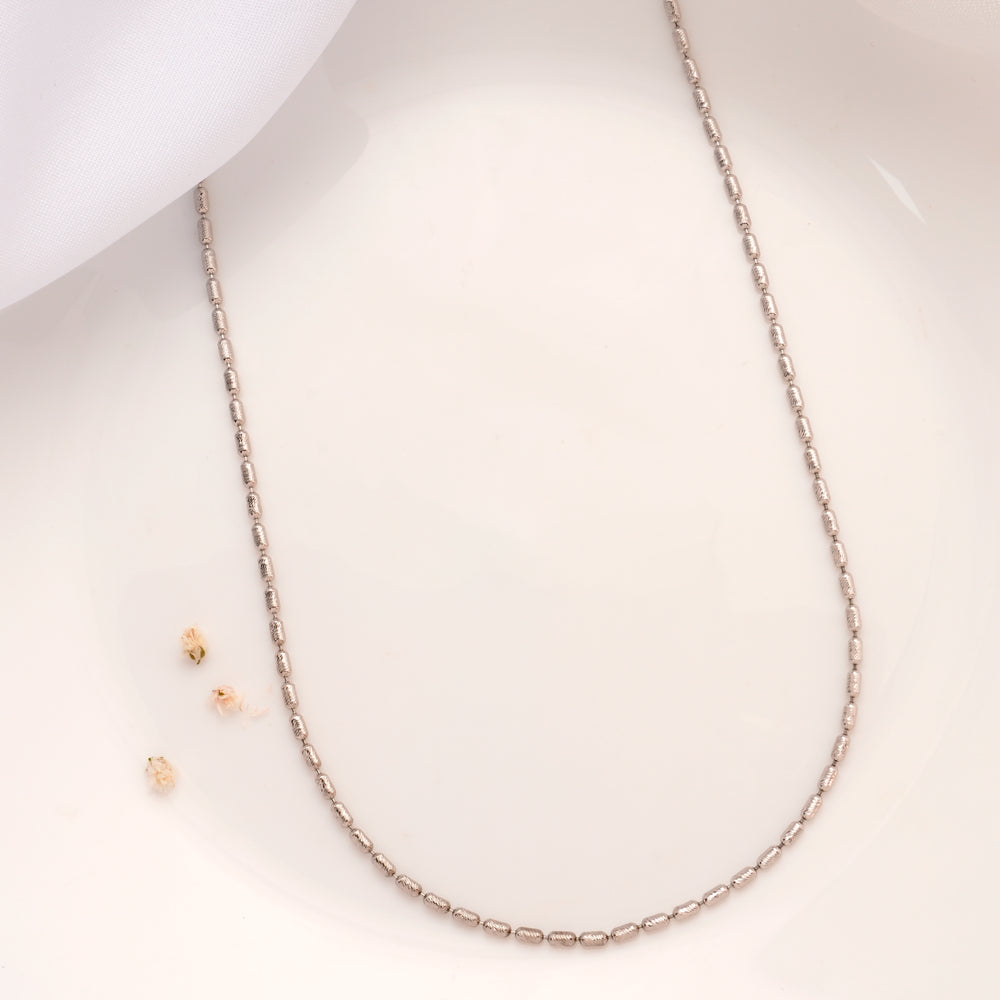 Modern Box Shape Silver Chain