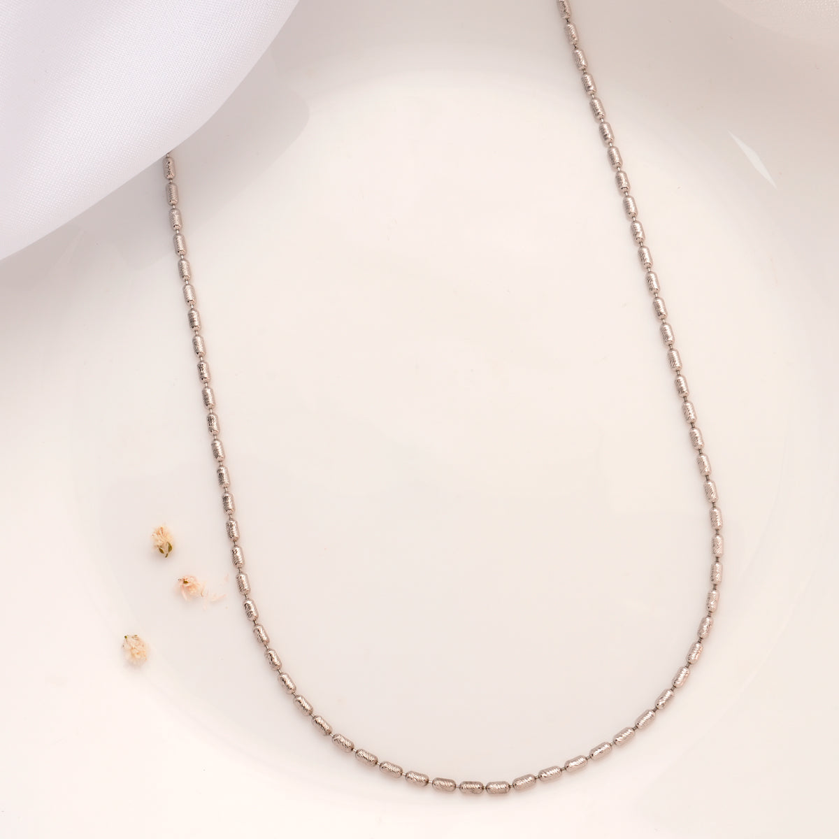 Modern Box Shape Silver Chain